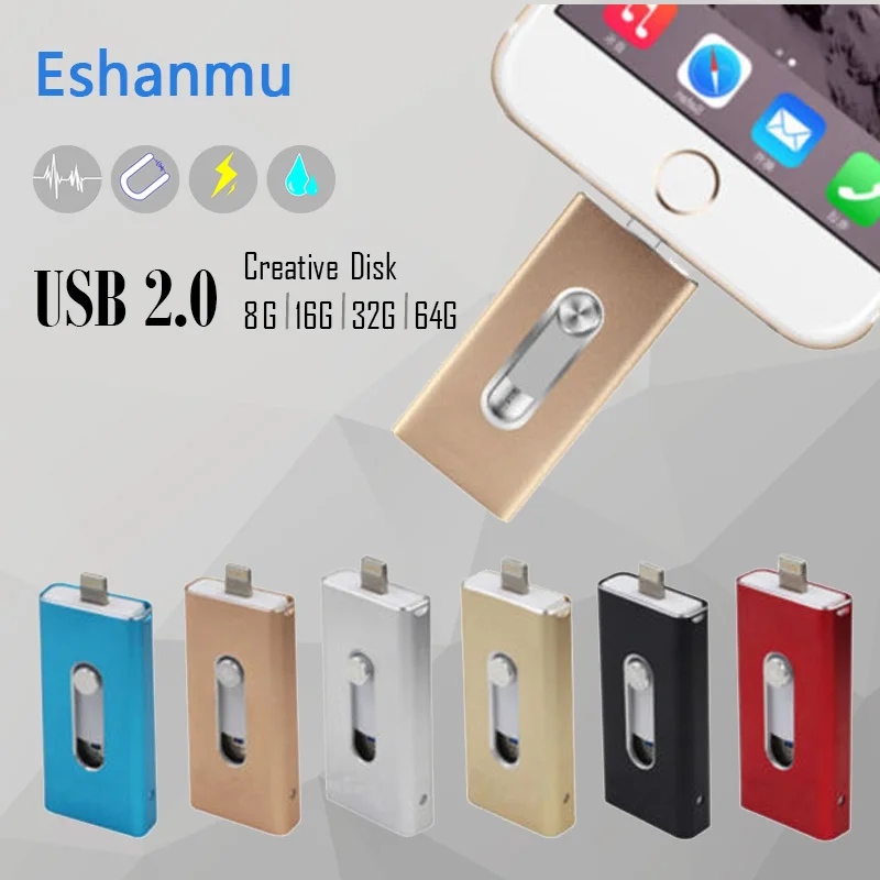 OTG Usb флеш накопитель 8 ГБ 16 32 64 Гб 128 карта памяти для iphone 7 Plus 6 6s 5S ipad Pendrive|ipad pen