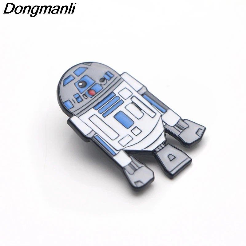 P3044 Dongmanli крутой робот R2D2 металлические эмалированные булавки и броши для женщин и мужчин нагрудные булавки рюкзак сумки шляпа значок подарки