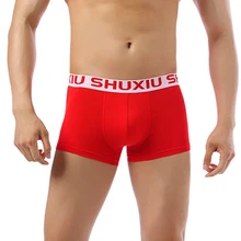DEWVKV Underwear Men Boxers Cotton Underwear Sexy Man Panties Breathable Underpants Push Size XXXL Male Boxer Soft Undershorts men s soft breathable cellulose fibre spandex boxers underpants black red xxxl
