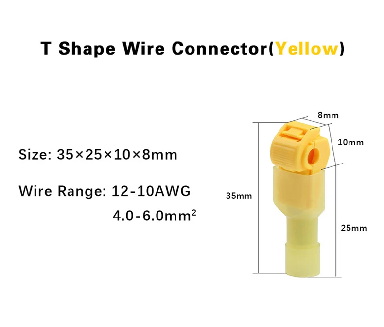 Т-образные соединители для проводов быстроразъемные обжимные клеммы scocky Lock электрическая автомобильная аудиосистема 22-10AWG 0,5 мм-6 мм комплект соединителей для подключения