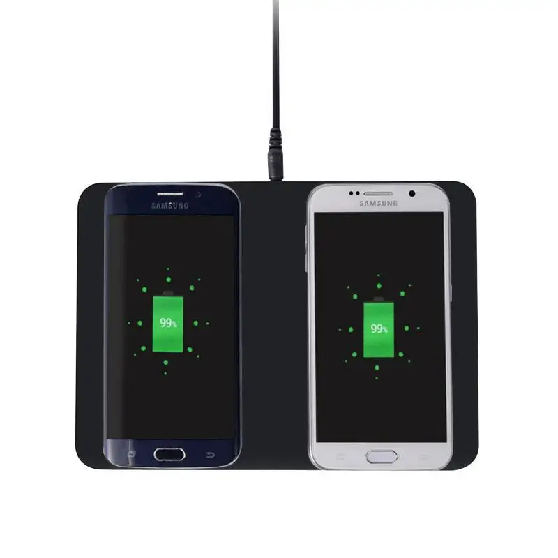 

Qi Wireless Charger Double Transmitter Pad Dual Charging Mat for SAMSUNG Galaxy S6 S7Edge/plus Note 5 Nokia LG Nexus 4