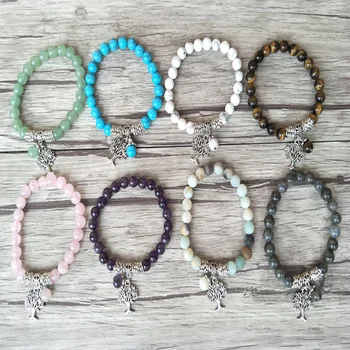 

5 Strands Natural 7 Chakras crystal labradorite & Amazonite Stone Beads Handmade Boho Women Jewelry Bracelet BG108