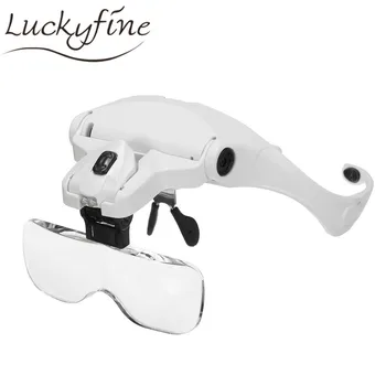 

5 Lens Adjustable Loupe Headband Magnifying Glass Magnifier With LED Light lamp Magnifying Glasses For Eyelash Extension Beauty