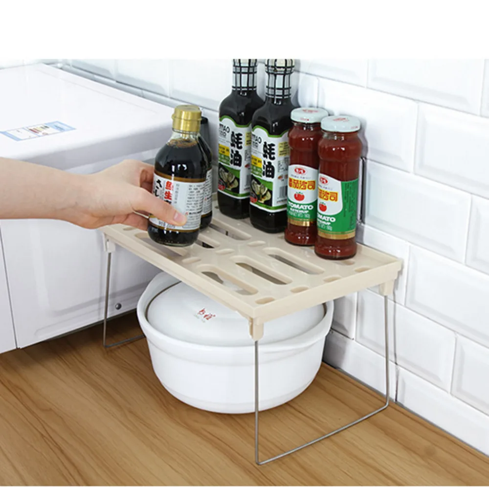 

Folding Kitchen Shelf Bathroom Storage Rack Spice Rack Combination Storage Rack Great Help For Kitchen in Apple pie order L506