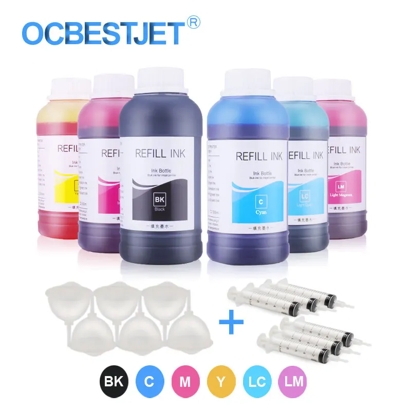 6x250 мл краситель контейнер с чернилами для принтера Epson L210 L392 L800 L805 L1300 P50 XP320 PX660 PX700W 1390 1400 1410 1500 W чернила для струйных принтеров