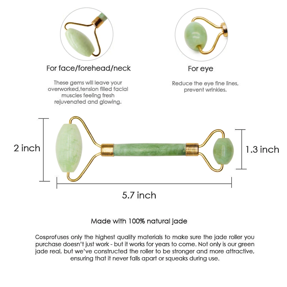 Двойной массажный ролик для лица Jade для лица для похудения головы шеи