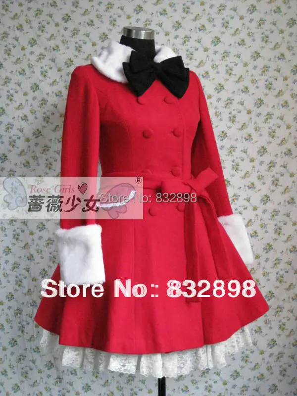 Hiver Filles D'hiver Doux Arc Manteau Robe Laine Japon Lolita Veste Marque Long w6qBgBzx