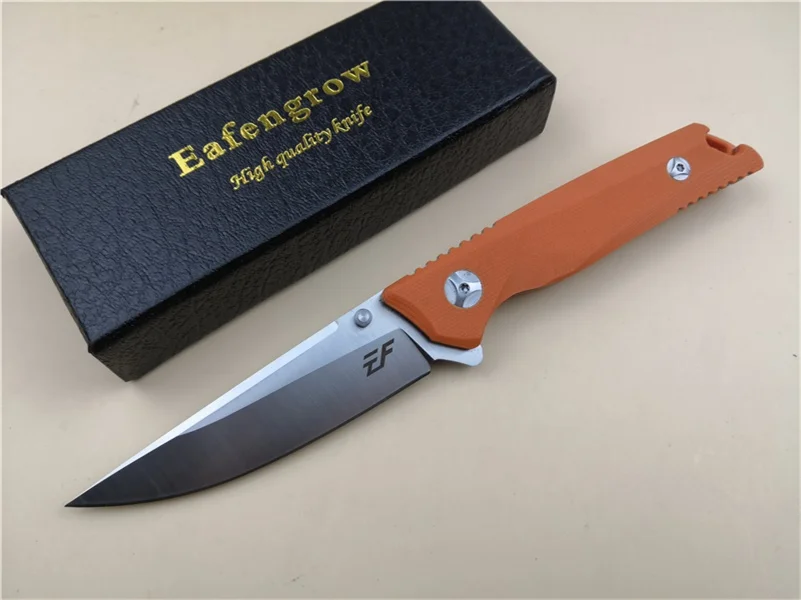 Eafengrow EF31 Poaket складной нож D2 шлифовальное лезвие G10 ручка Флиппер EDC охотничий Походный нож складной ручной инструмент - Цвет: orange handle