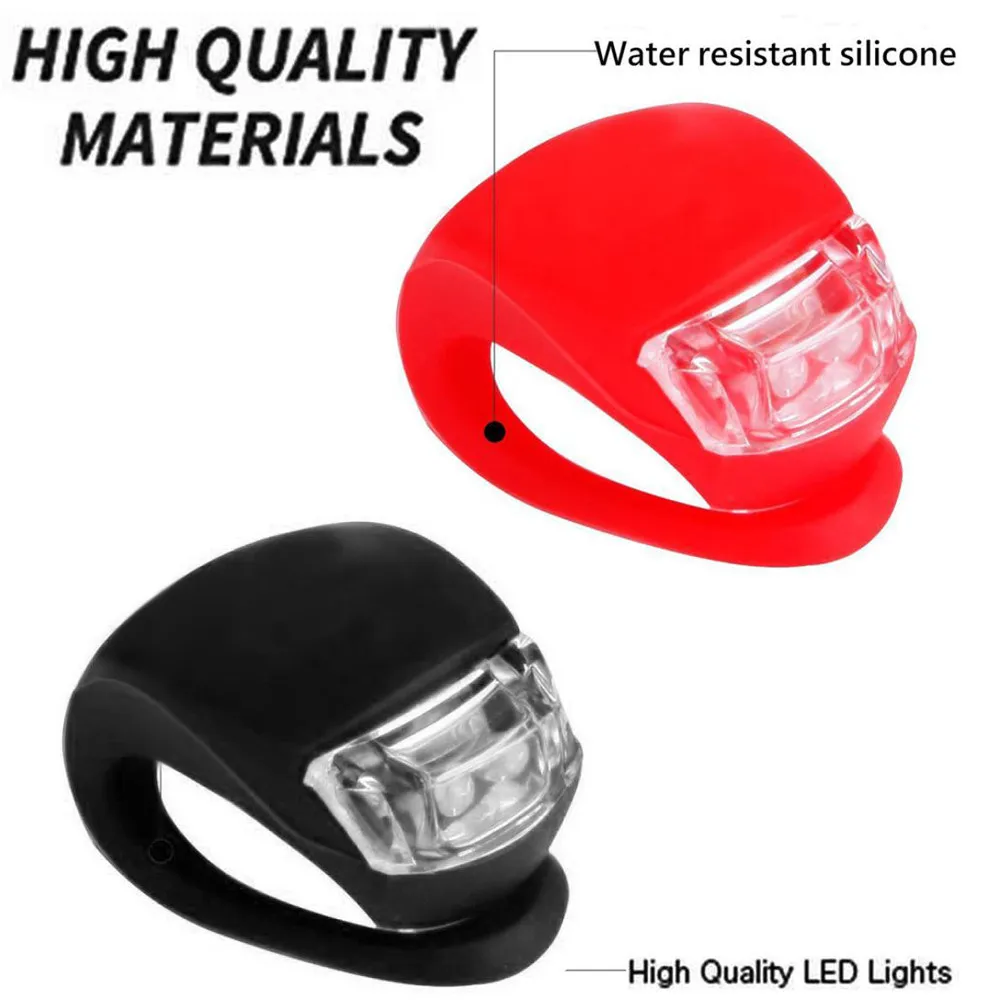 Clearance 4pcs LED  3 Mode Silicone Mountain Bike Bicycle Front Rear Fits on all Types Bicycle Lights Push Cycle Clip Light   A1 2