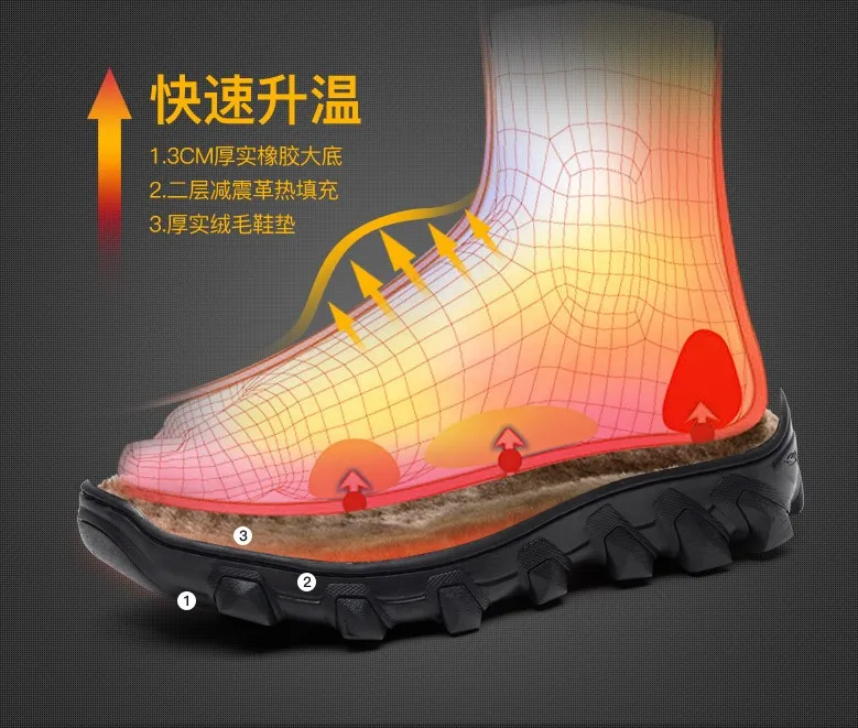 Fotwear/мужские зимние ботинки Мужские уличные противоскользящие Теплая плюшевая