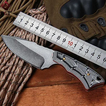 

BGT Survival Pocket Straight Knife 440C Blade G10 Handle Titanium Tactical Camping Hunting Fixed Knives Utility Combat EDC Tools