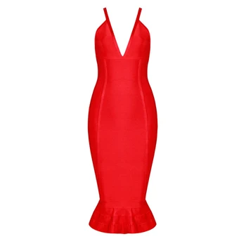 

2019 Mermaid Dress Pink Sexy Spaghetti Strap Women Backless Night Club Deep V Neck Body con Sleeveless Party Dresses Wholesale