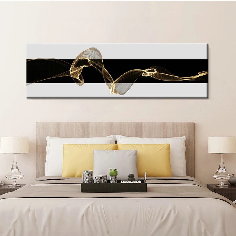 Nordic Abstract Geometric Mountain Landscape Wall Art Canvas Painting