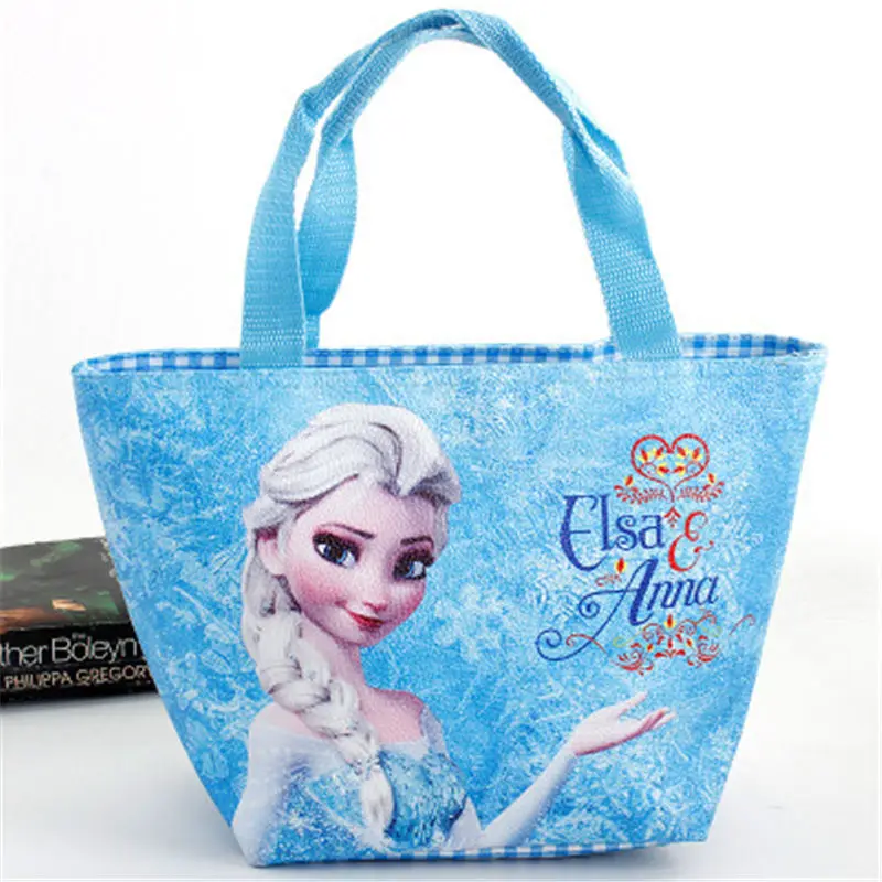 Disney cartoon Frozen children bag student Elsa waterproof package girl boy kid portable bag Storage lunch box handbag princess - Цвет: 8