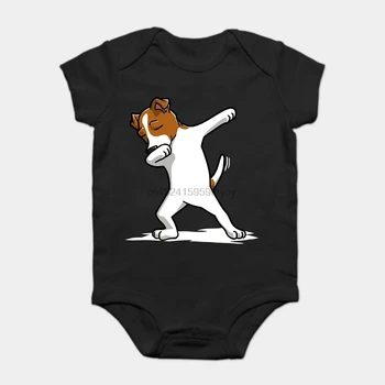 

Baby Onesie Baby Bodysuits kid t shirt Printed Cotton Funny Dabbing Jack Russell Terrier Dog Short-Sleeve