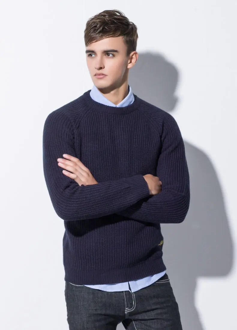 3Color Winter Men Pullover Sweaters Warm Thick Sweater Men Autumn Knited Male Pullover Jumper Navy Red Khaki Brand Muls M-4XL-17
