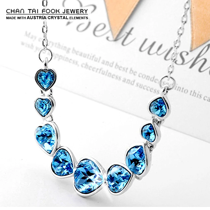 

IREACESS Vintage women Wedding pendant necklace jewelry Austria crystal heart choker necklaces & pendants