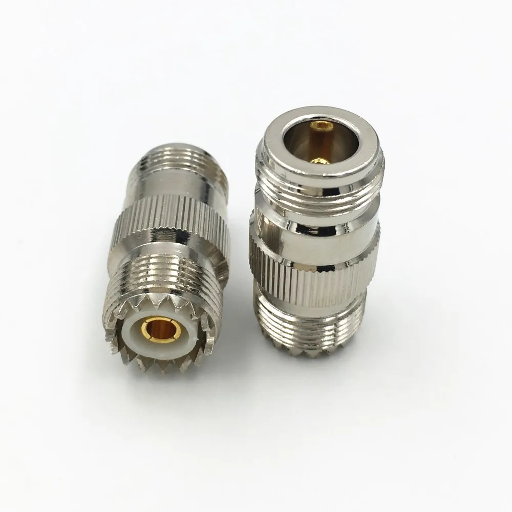 100 шт латунный UHF SO239 PL259 штекер к N Тип гнездовой F/F RF коаксиальный Прямой разъем