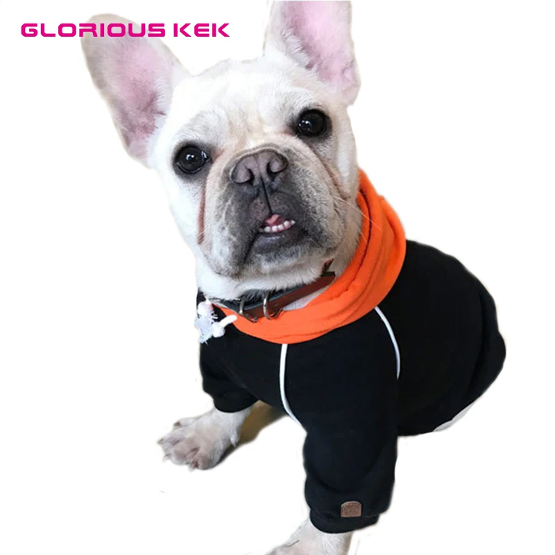 GLORIOUS KEK Plain Dog Clothes Contrast Color Dog Hoodies Spring/Autumn