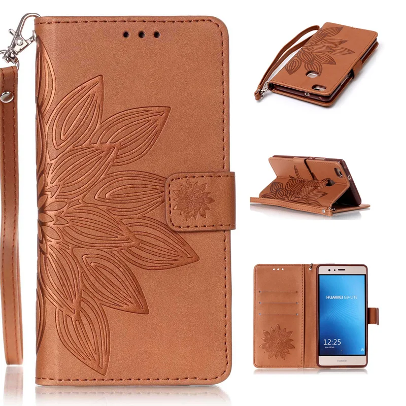 

Leather Dream Catcher Embossing Flip Wallet Soft Phone Silicone Cover Shell Coque for Huawei Y5II Y6II P8 Lite 2017 P9 Lite Case