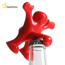 Soanimo 1 unid novedad hombre feliz botella de cerveza abridor creativo plástico Soda viento cocina Gadgets