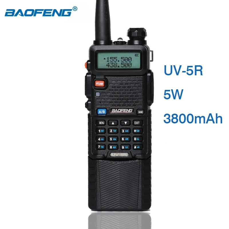Портативная рация Baofeng Двухдиапазонная VHF & UV 5R/400 520MH с батареей 3800 мАч 5R 5 Вт