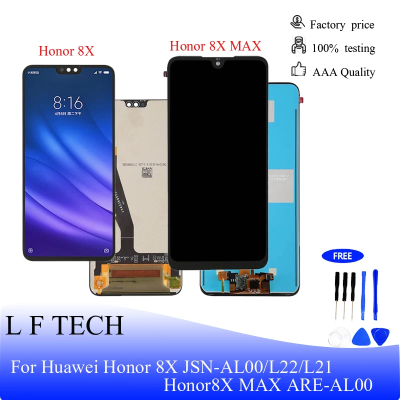 

for HUAWEI Honor 8X MAX LCD Display and Touch Screen Digitizer Assembly 8X JSN L22 L21 8X MAX ARE AL00 Replace