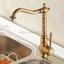360 Поворотный наконечник кухонного крана/античная латунь с одной ручкой с одним отверстием на бортике сосуд смеситель для раковины Wsf012