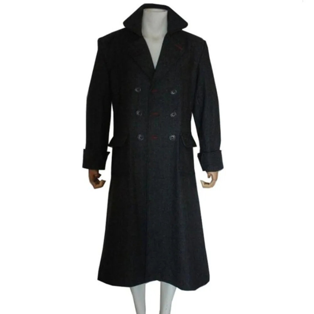 Шерлок Холмс мужской зимний длинный плащ пальто для мужчин Кино ТВ шоу Хэллоуин косплей костюм шерсть Versio