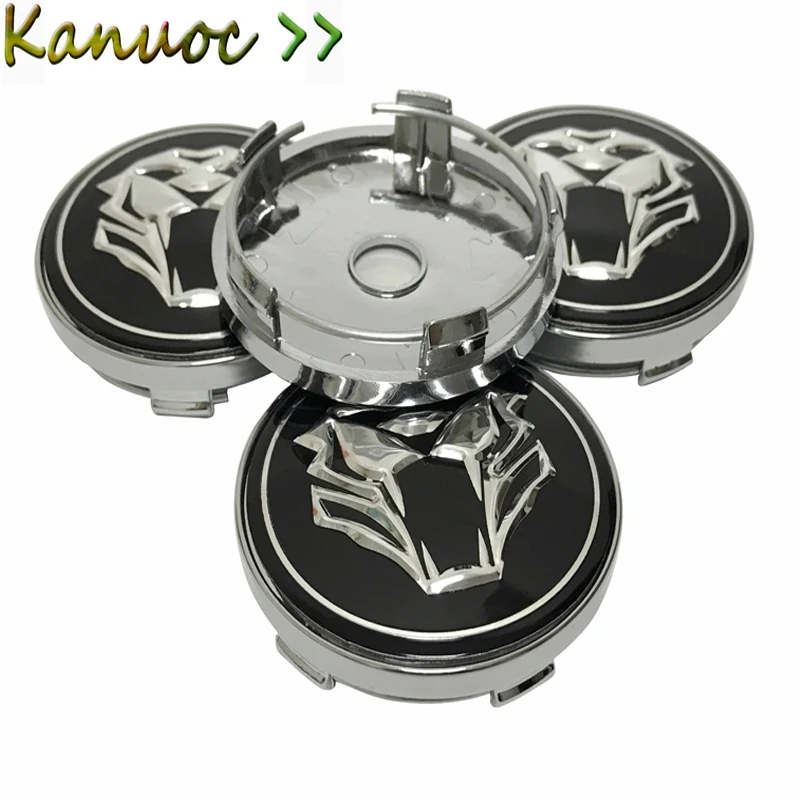 

4PCS 60mm Car-styling Accessories Tiger head Car Steering tire Wheel Center cap sticker Hub Cap Emblem Badge wheel rim cover