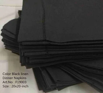

Set of 120 Fashion Napkins Handkerchiefs Color Black Hemstitched Linen Table Napkins/Dinner Napkins For dinner party 20x20-inch