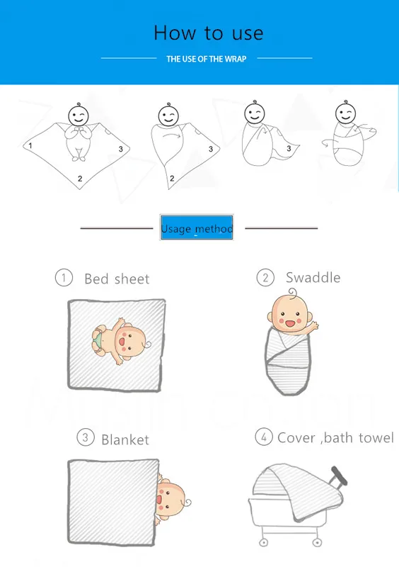 Elephant70% bamboo30% хлопок детское муслиновое одеяльце подгузники для новорожденных одеяла марли Детские спальные сумки для заворачивания в виде swaddleme банное полотенце