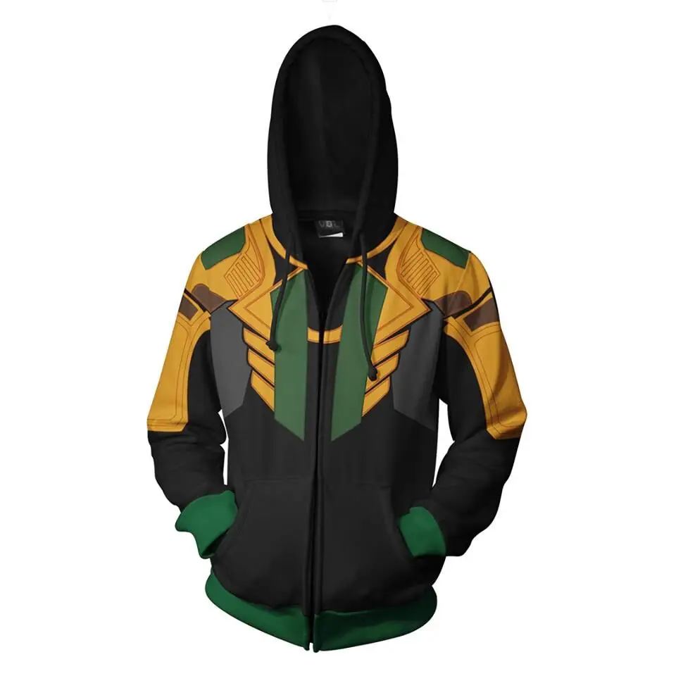 

BIANYILONG 2019 New Men Hooded Loki 3D Printed Hoodies Sweatpants Casual Hooded Zipper Hip Hop Tops