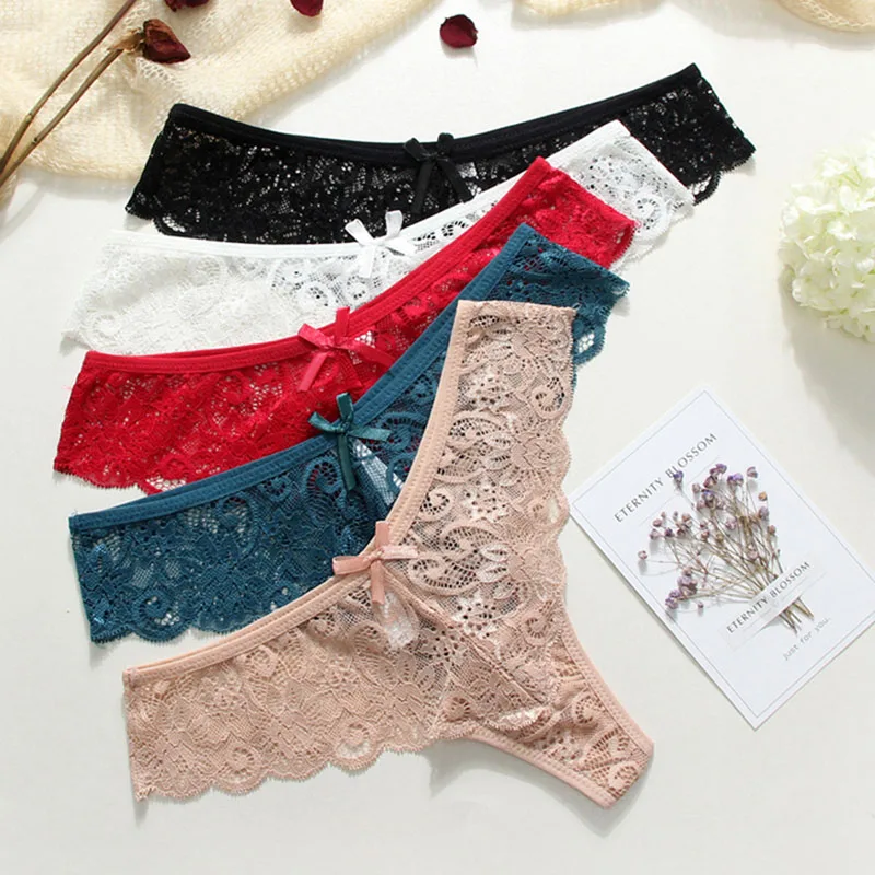 

Hot Sale Sexy Lace hollow Underwear Soft Comfortable Women Cotton Low-Rise Seamless Briefs Female Panties Sexy Thong