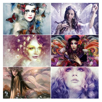 

5D Diy Diamond Painting Needlework Full Square Drill Mosaic Diamond embroidery Fairy Flower Wedding DecorationZP-341
