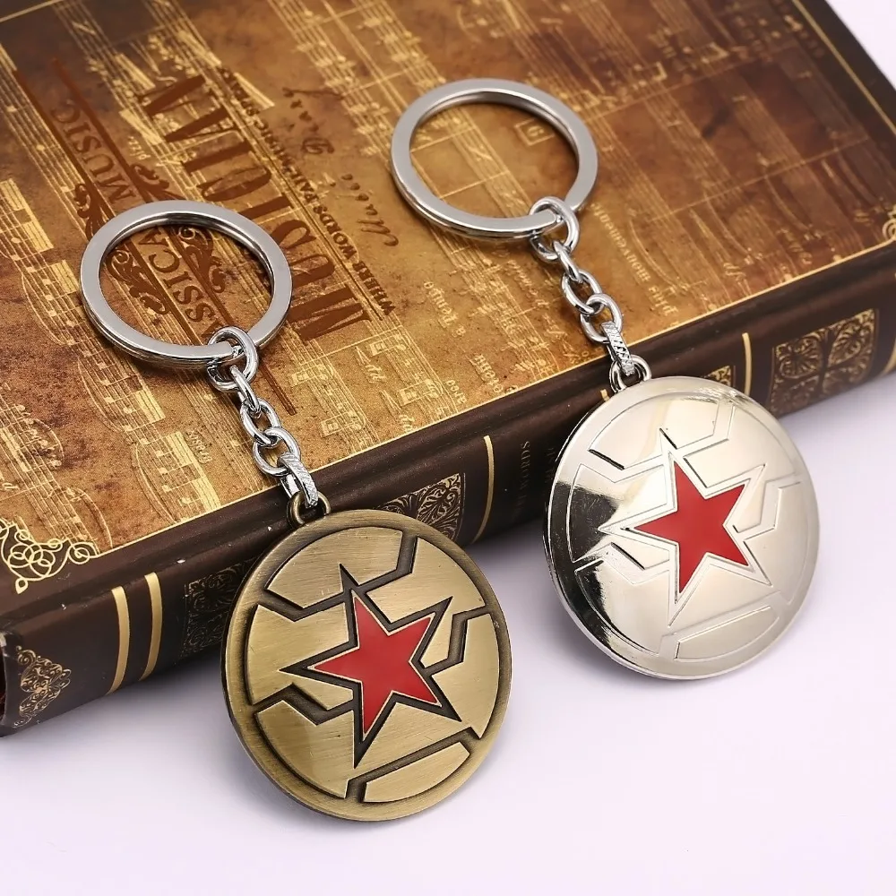 

Avengers Infinity War Captain America Keychain Cosplay The Winter Soldier Keyring Key Chain Pendants Accessories Figure Toys