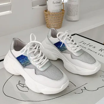 

2019 The New Listing Casual Fashion Genuine Leather Ladies Sneakers Comfortably breathable Anti skid and wear resistant