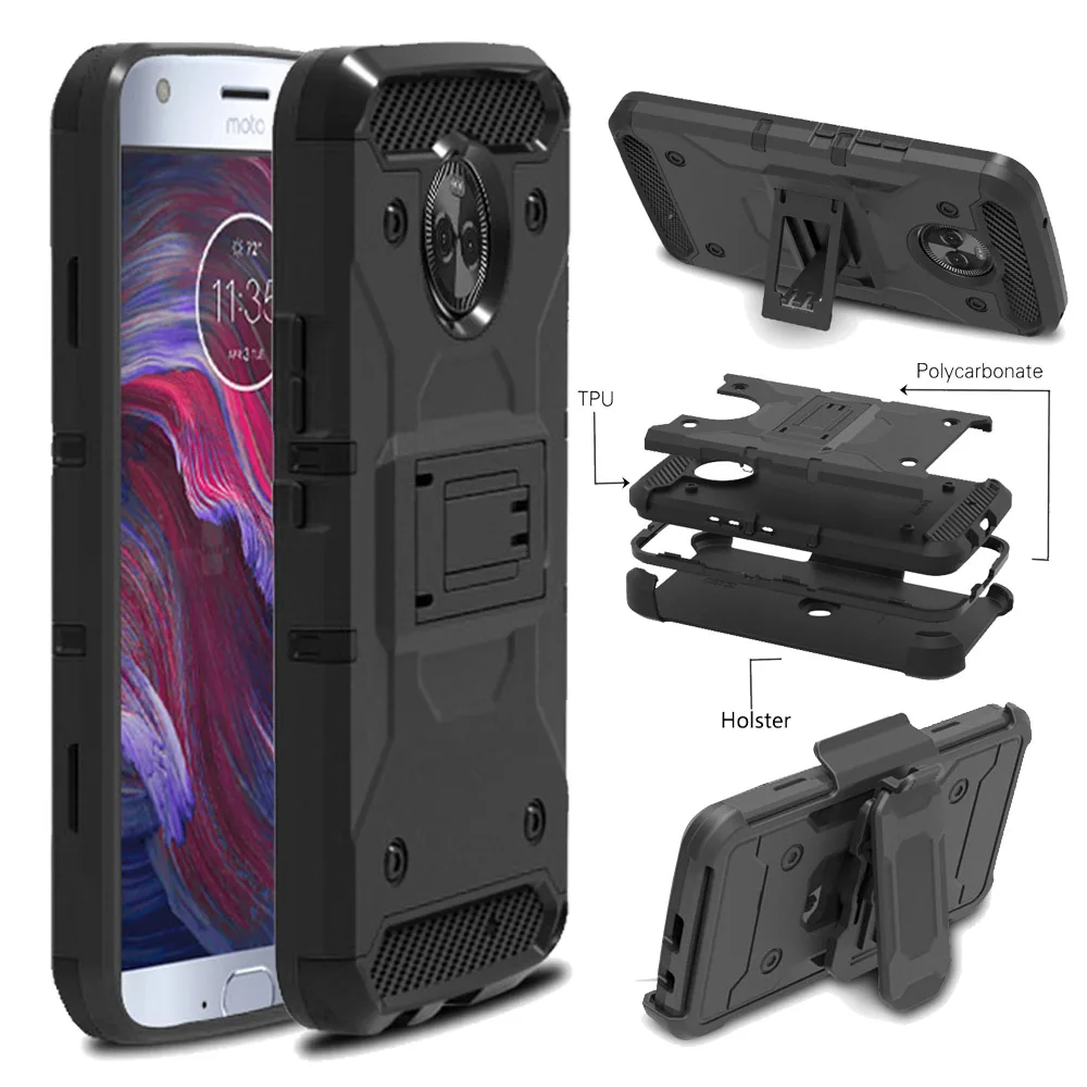 Прочный прочный Чехол для Motorola Moto X4 гибридный ударопрочный чехол с зажимом ремня