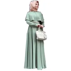 Женские мусульманские платья Дубай Абаи черный Халат кафтан элегантный дизайн Макси платья платье-плащ арабское платье