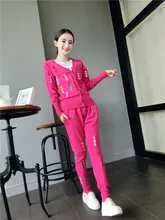 2017 Tracksuits Skirt Set Autumn Winters Is High Density Heavy Long Sleeve Cardigan Knitting Suit Single-breasted Cultivate