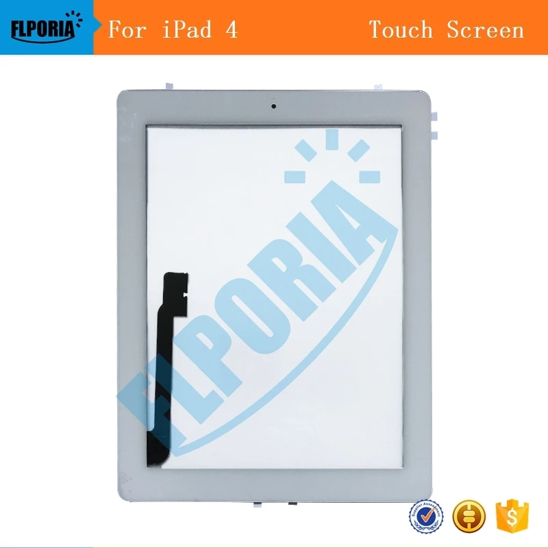 Для iPad 4 дигитайзер сенсорный экран планшет передний дисплей стекло в сборе