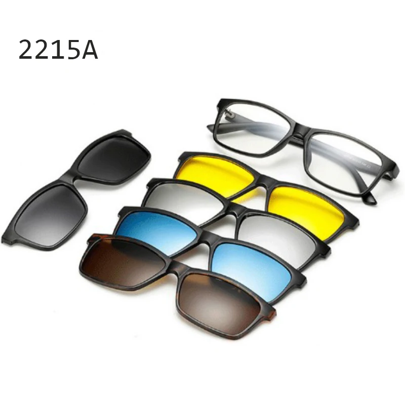 Новые солнцезащитные очки с магнитным креплением на солнцезащитные очки UV400 Пеший туризм, линзы с 5ю категориями защиты поляризованные очки для вождения, зеркальные очки от близорукости по рецепту - Цвет: 2215A