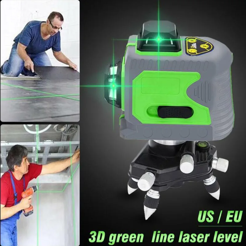 

12 Line 3D Infrared Ray Waterproof Self-Leveling Pivoting Base with Green Beam CLH@8
