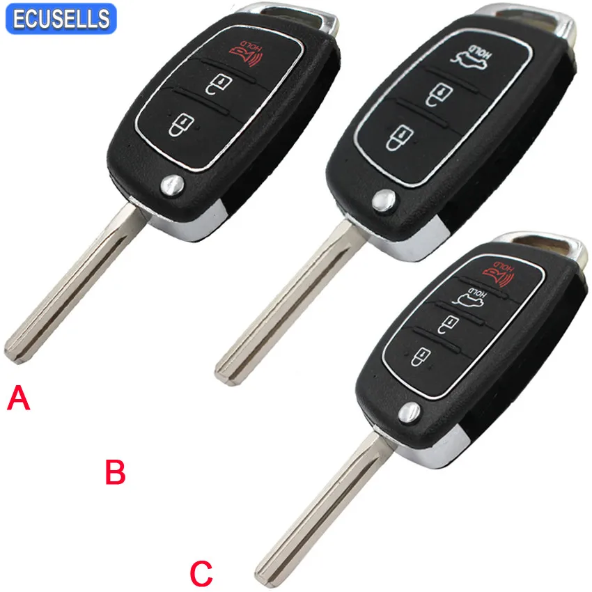 

2+1/3/4 Button Folding Flip Remote Key Shell Case Smart Car Key Housing Fob For Hyundai i10 i20 i30 i35 i40 Genesis Uncut Blade
