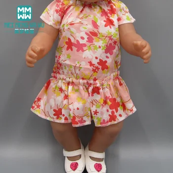 

Baby clothes fits 43cm new born doll accessories fashion fashion print dress + hair accessory