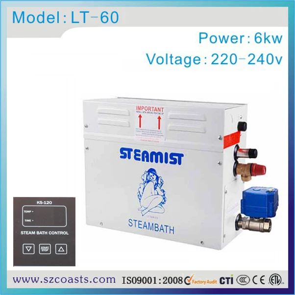 Original Steamist steam generator 6kw 220V for steam rooms automatic drainsteamist steam
