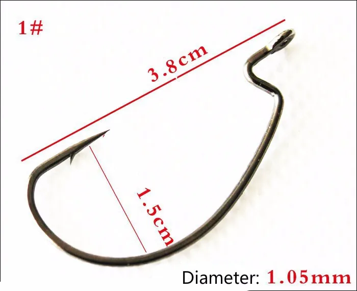 3 упаковки/лот из высокоуглеродистой стали, широкий крючок для живота, мягкие приманки, колючий свинец, острый крючок, червь, Смещенный крючок для приманки, черный крючок для рыбы