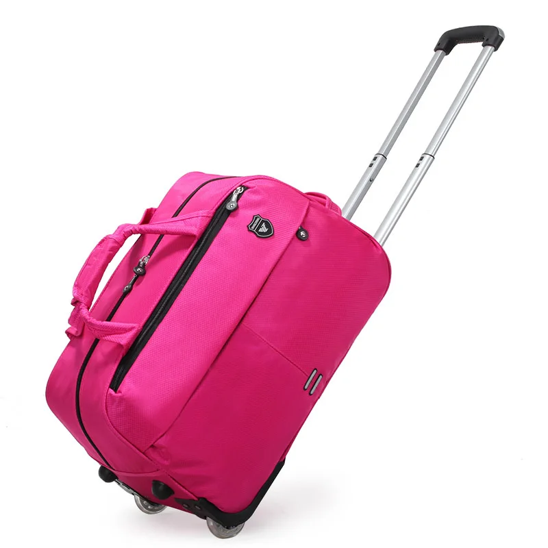 2016 Women Rolling Luggage Men Travel Bags Waterproof Trolley Bags Weekend Duffle Bag Women ...