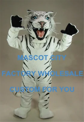 

White Tiger Mascot Costume Adult Size Wild Animal Theme Carnival Party Cosply Mascotte Mascota Fit Suit Kit FREE SHIP SW1067
