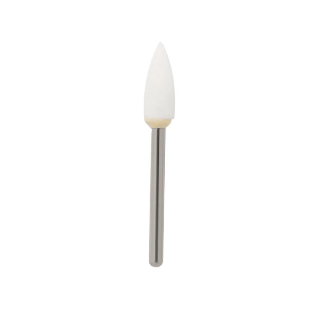12pcs/Pack Flame Mounted White Stone Dental Lab Polishing Burs Ceramic